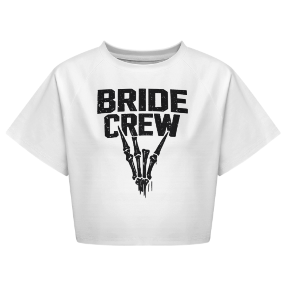 Bride Crew Skeleton Hand Rock Sign Shirt | Gothic Bachelorette Party Graphic Tee(z897)