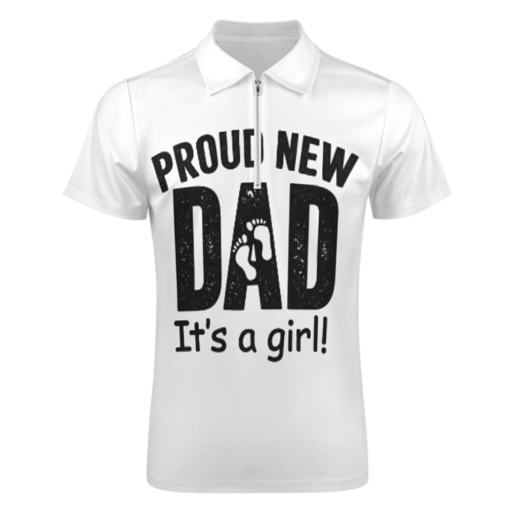 Proud New Dad It’s a Girl Graphic T-Shirt | Baby Girl Announcement Fatherhood Celebration Tee(z911)