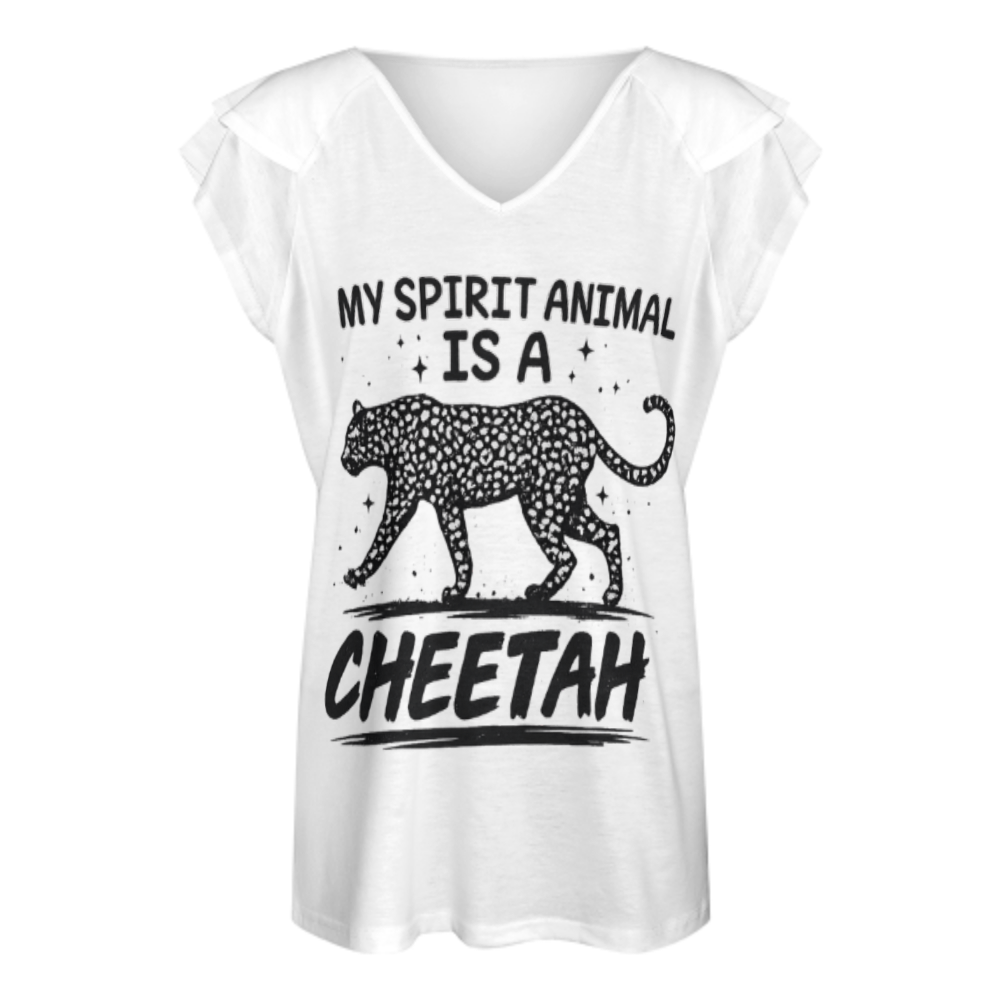 My Spirit Animal Is a Cheetah Graphic Tee – Funny Leopard Print Wild Cat Shirt(z869)