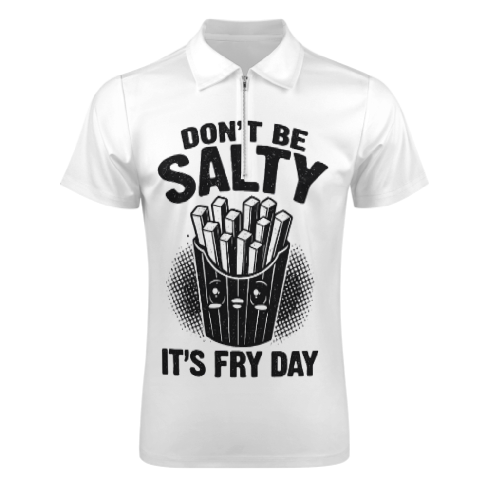 Don't Be Salty It's Fry Day Funny French Fries T-Shirt | Cute Food Pun Graphic Tee(z917)