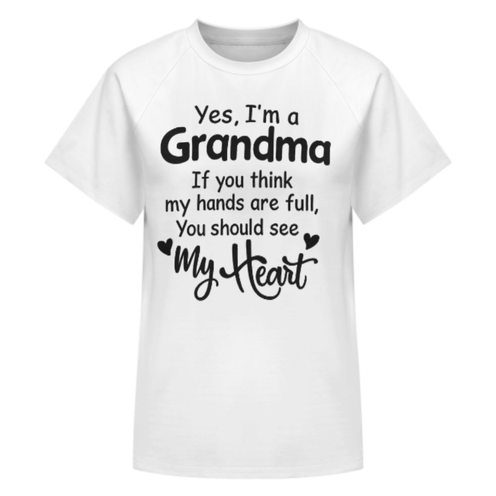 Grandma Heart Full Inspirational Graphic T-Shirt | Loving Grandmother Family Quote Tee(z909)