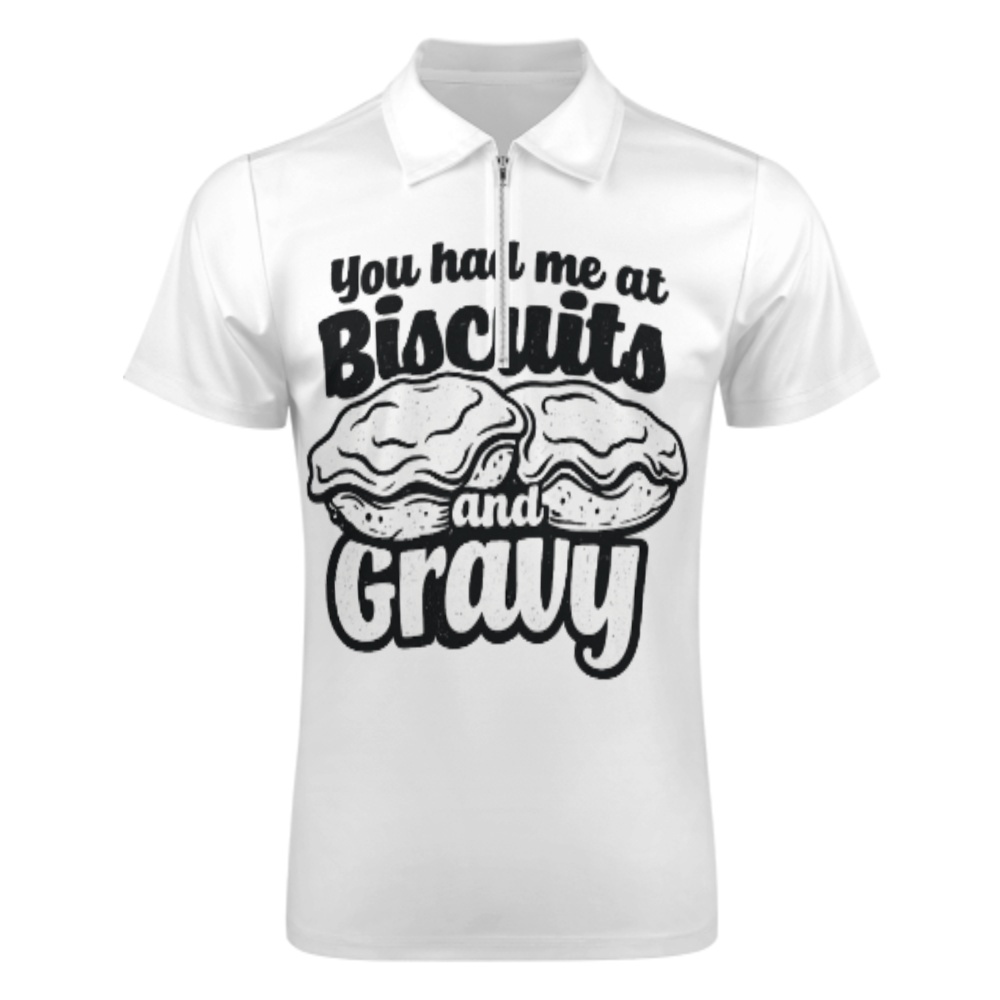 You Had Me at Biscuits and Gravy T-Shirt | Southern Comfort Food Funny Graphic Tee(z919)