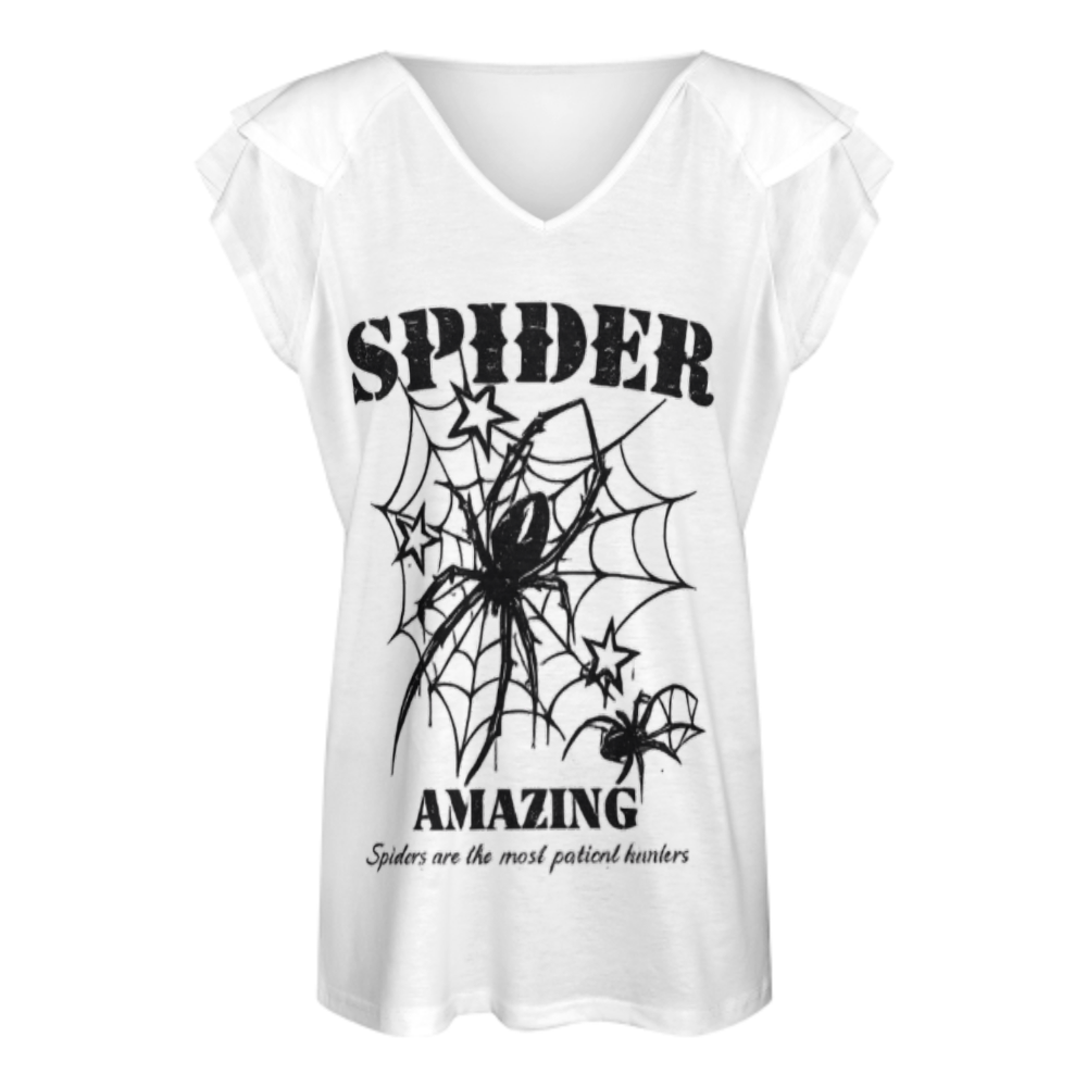 Spider Amazing Graphic Tee – Gothic Spider Web Halloween Aesthetic Shirt(z870)