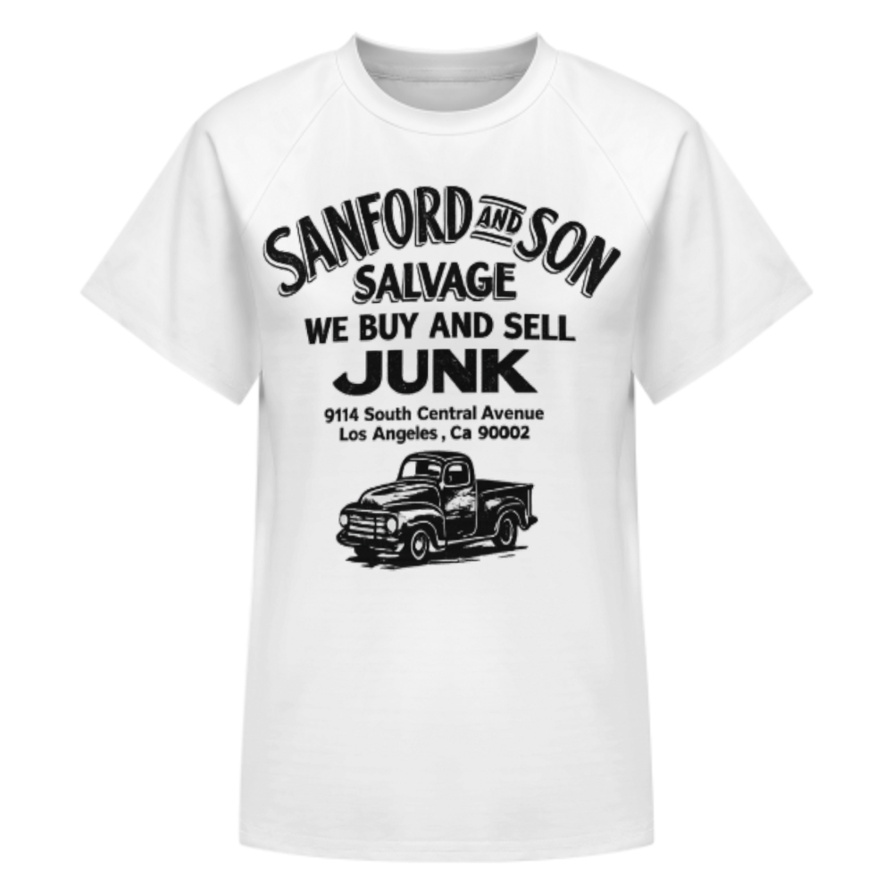 Sanford and Son Salvage Junkyard Vintage Truck Graphic T-Shirt | Retro Classic TV Inspired Tee(z910)