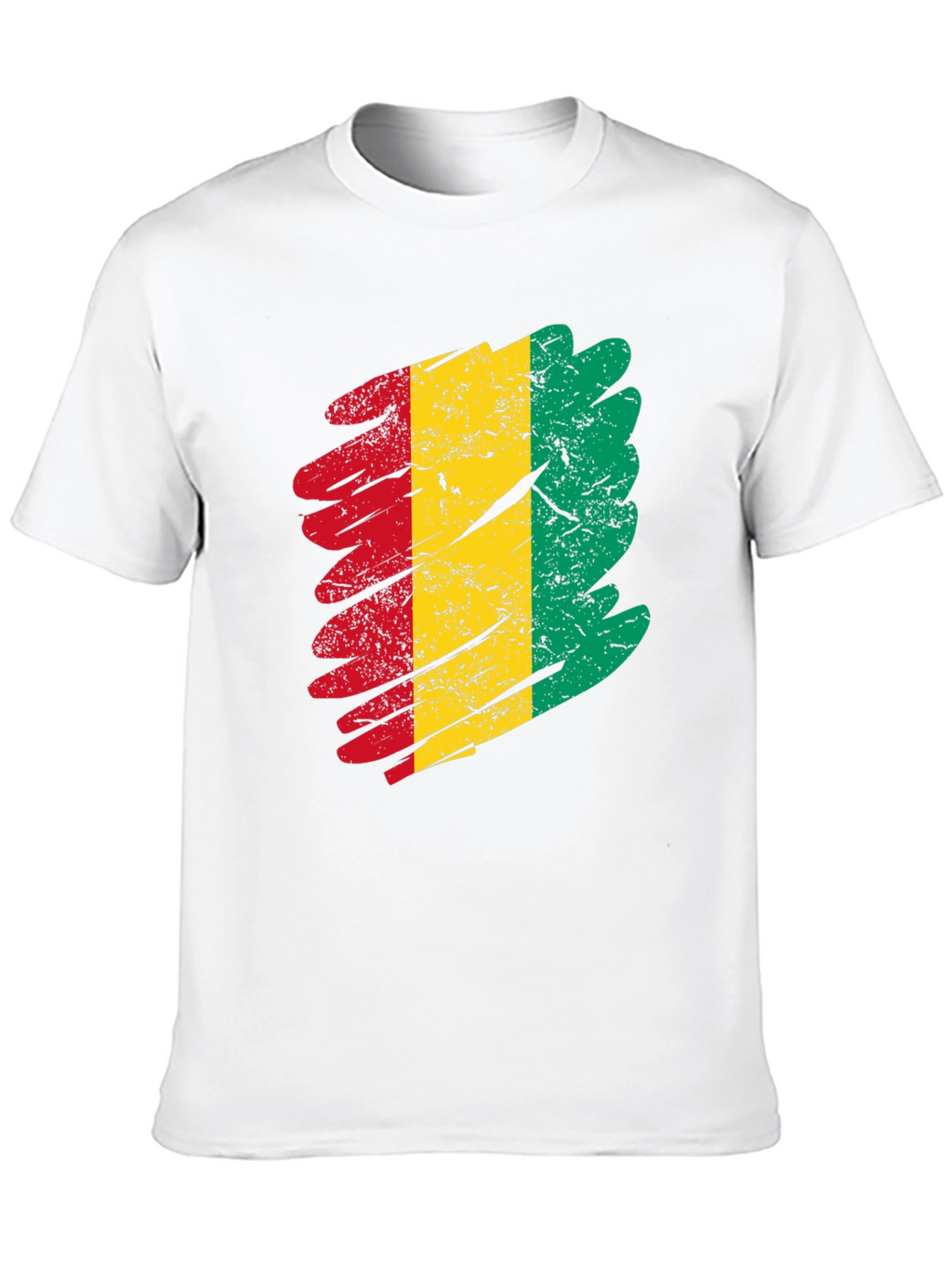 Guinea Flag Grunge T-Shirt - Black Tee
