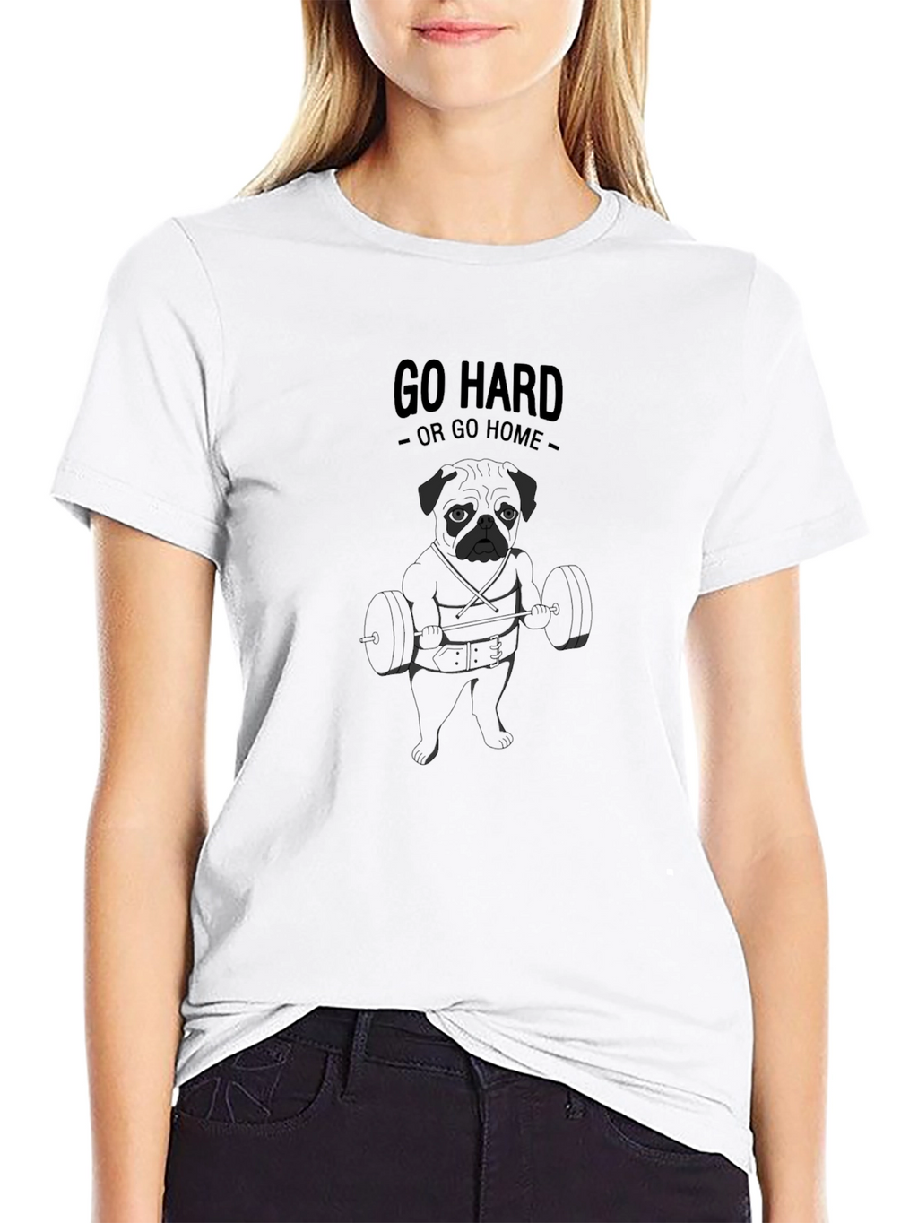 Go Hard Pug Black T-Shirt