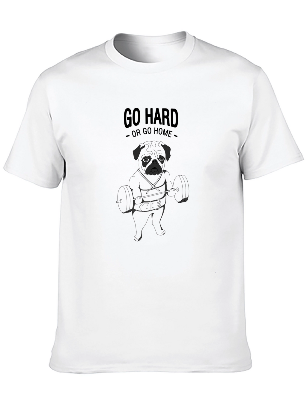 Go Hard Pug Black T-Shirt