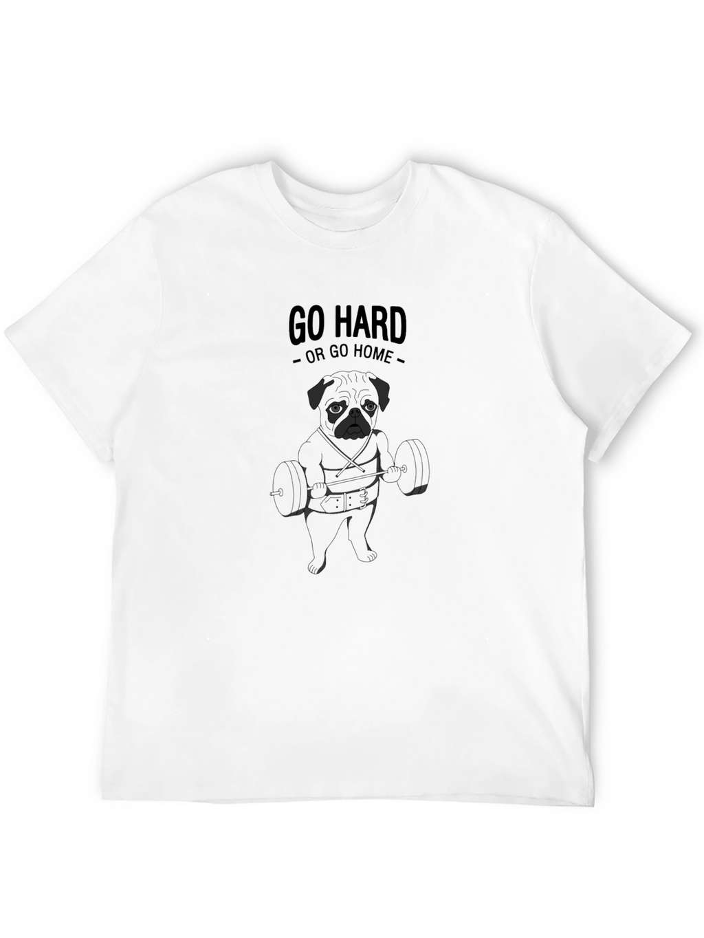 Go Hard Pug Black T-Shirt