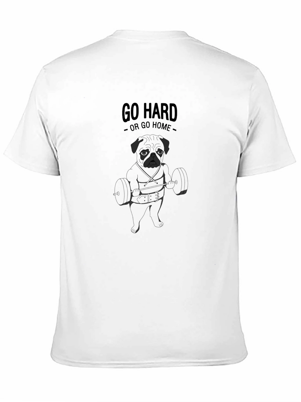 Go Hard Pug Black T-Shirt