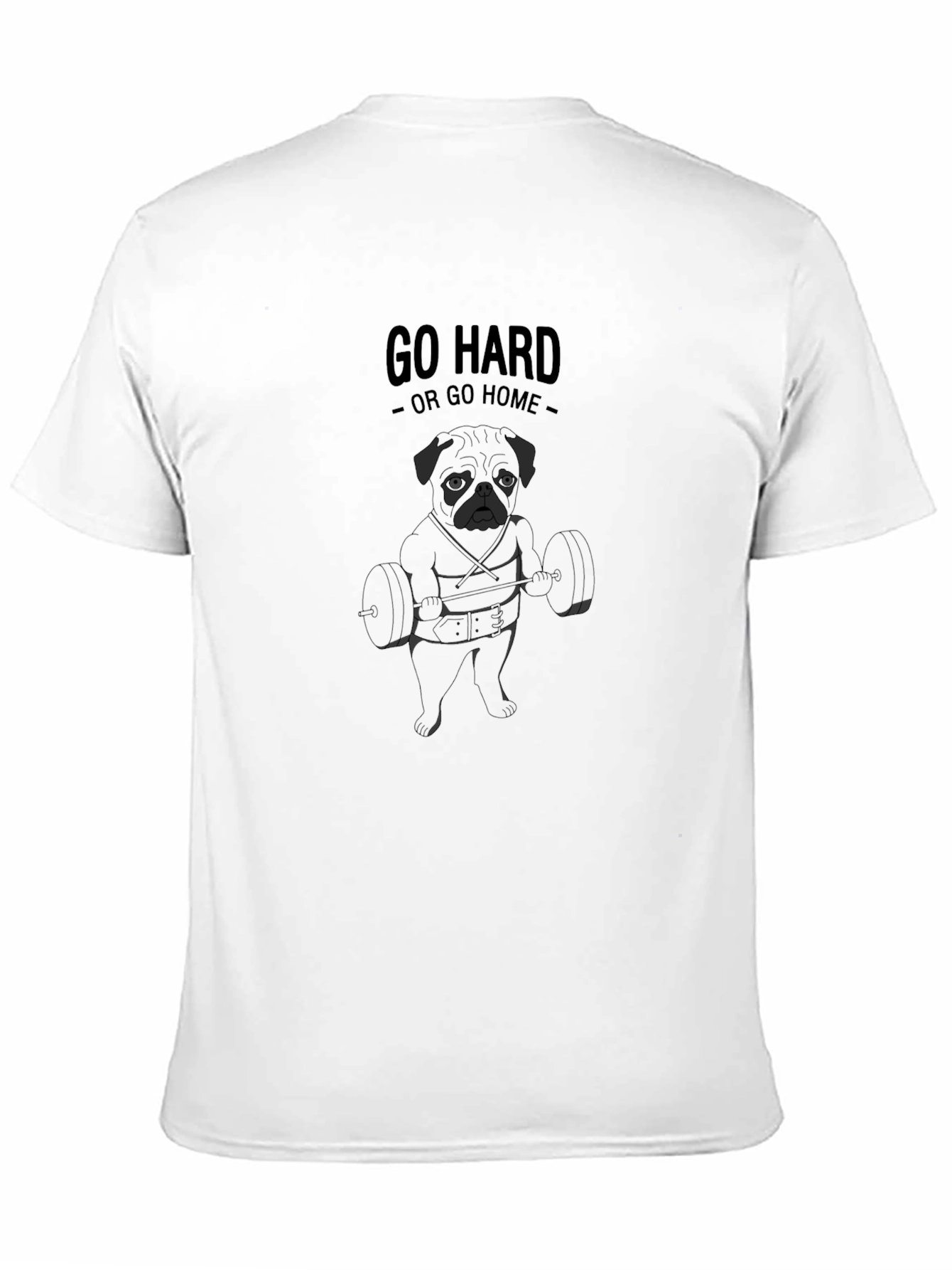 Go Hard Pug Black T-Shirt