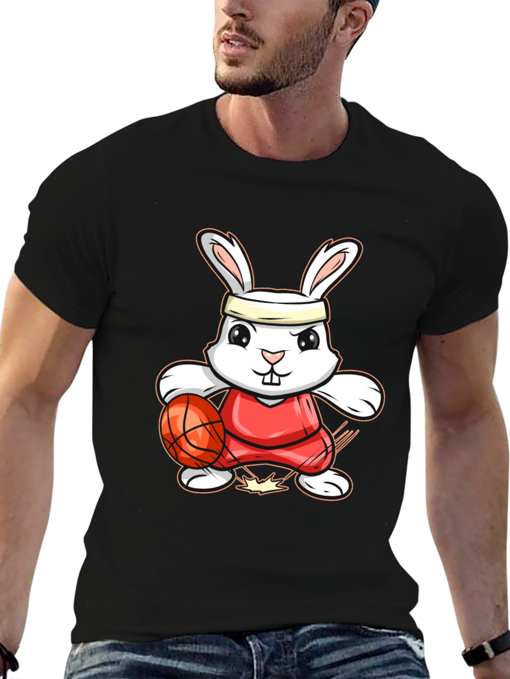 Bunny Basketball Player Graphic Tee