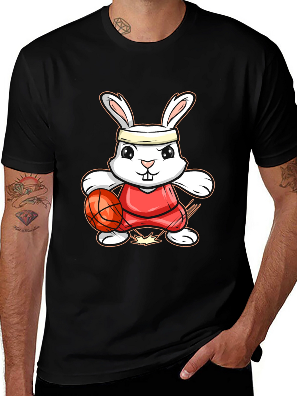 Bunny Basketball Player Graphic Tee