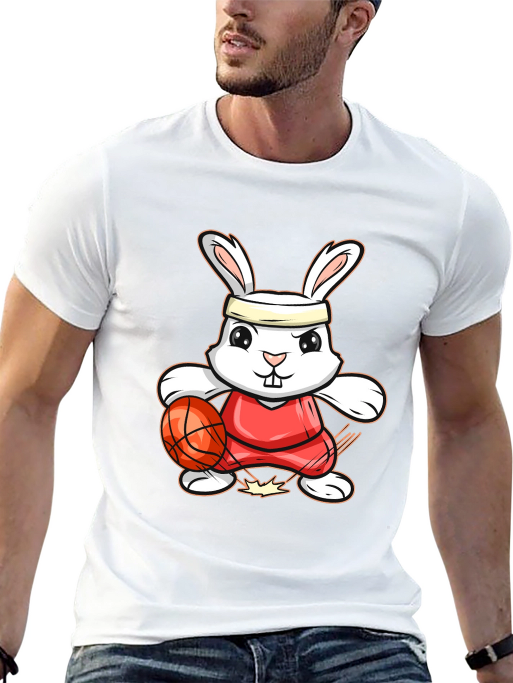 Bunny Basketball Player Graphic Tee