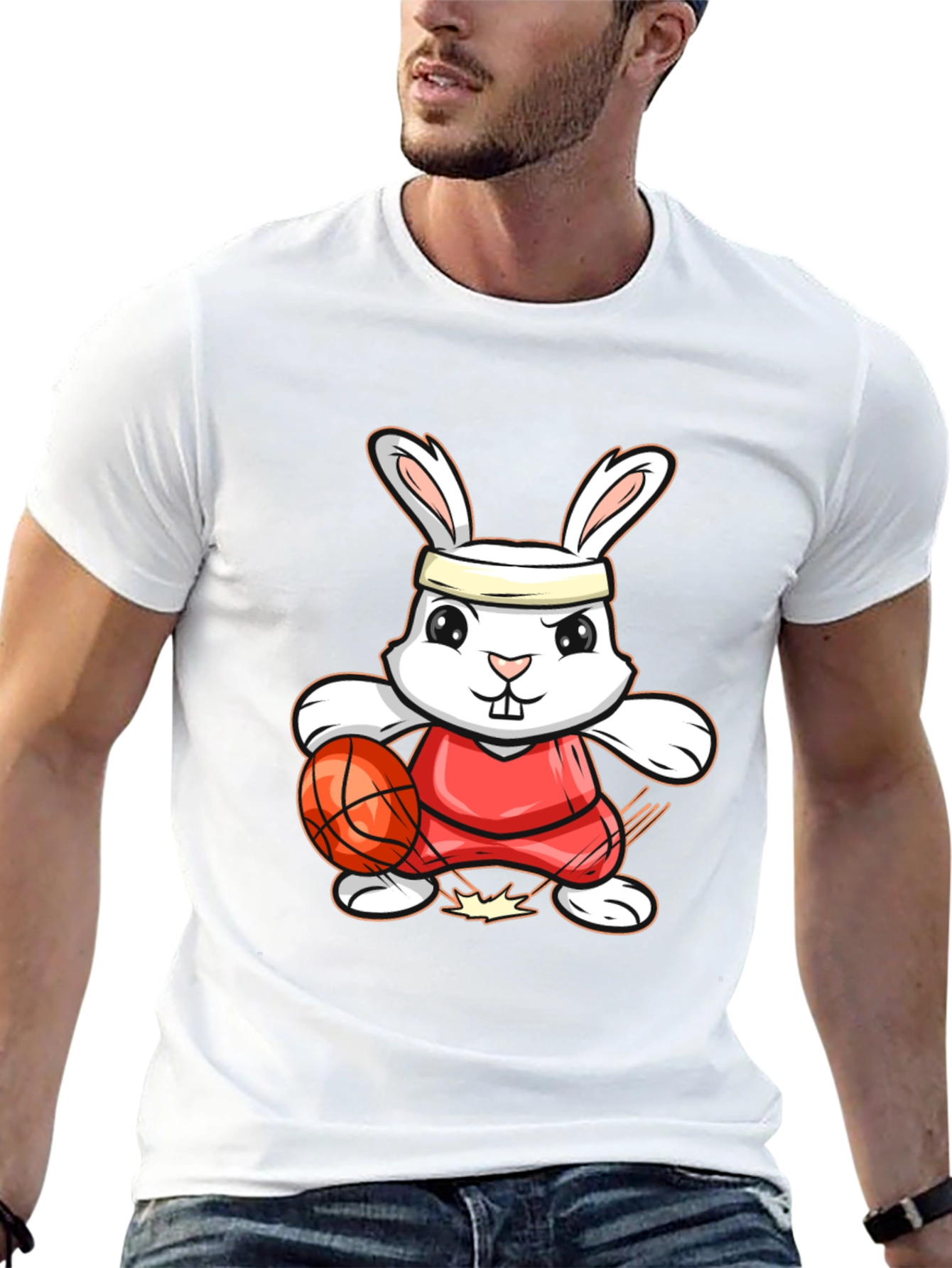 Bunny Basketball Player Graphic Tee