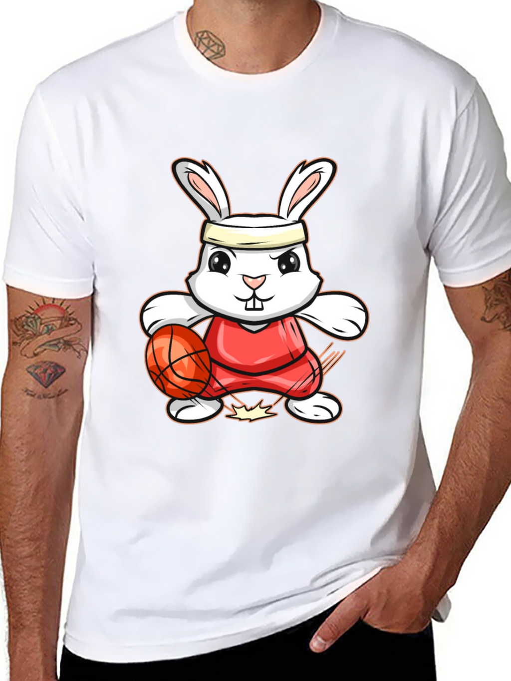 Bunny Basketball Player Graphic Tee