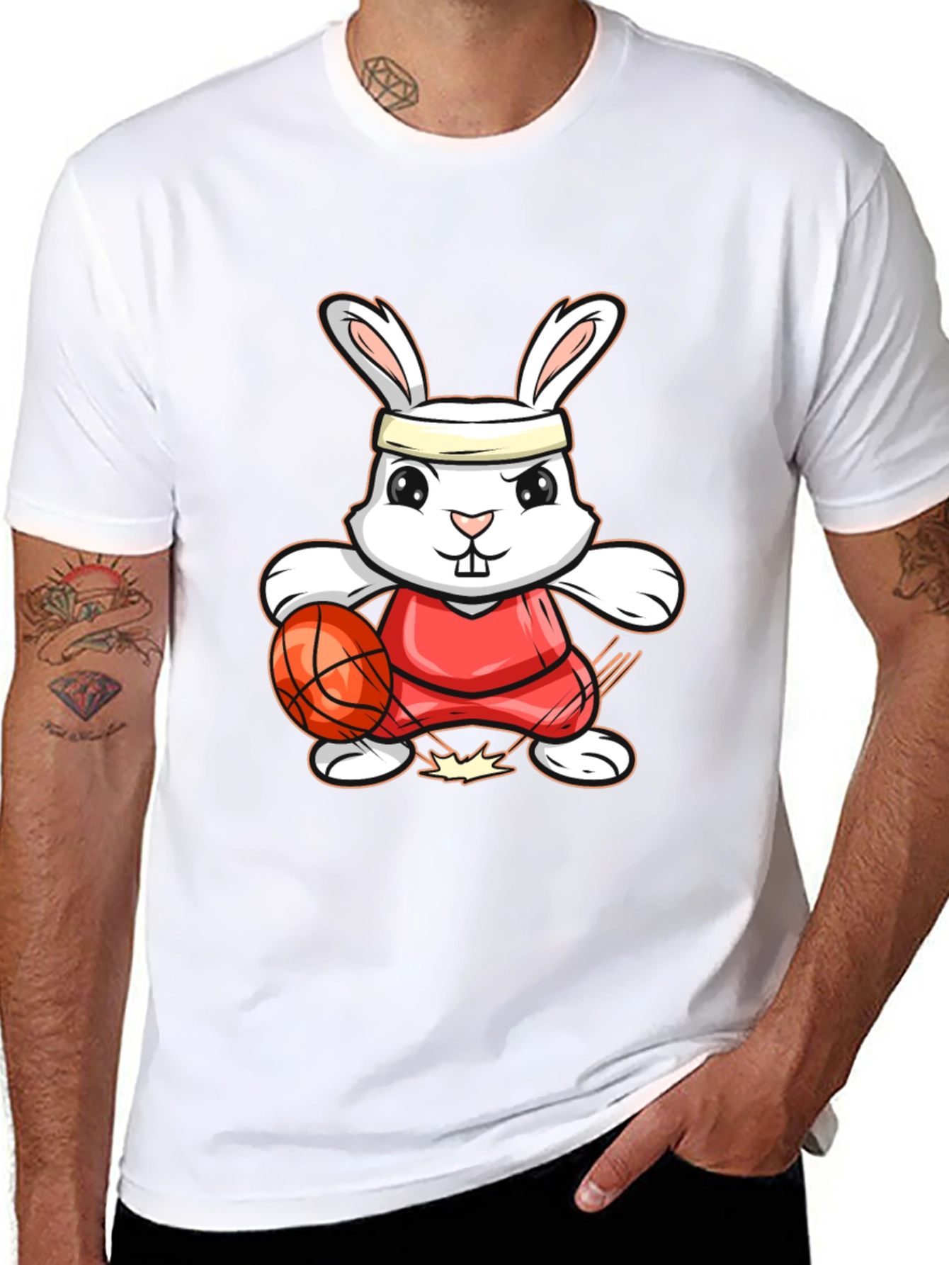Bunny Basketball Player Graphic Tee