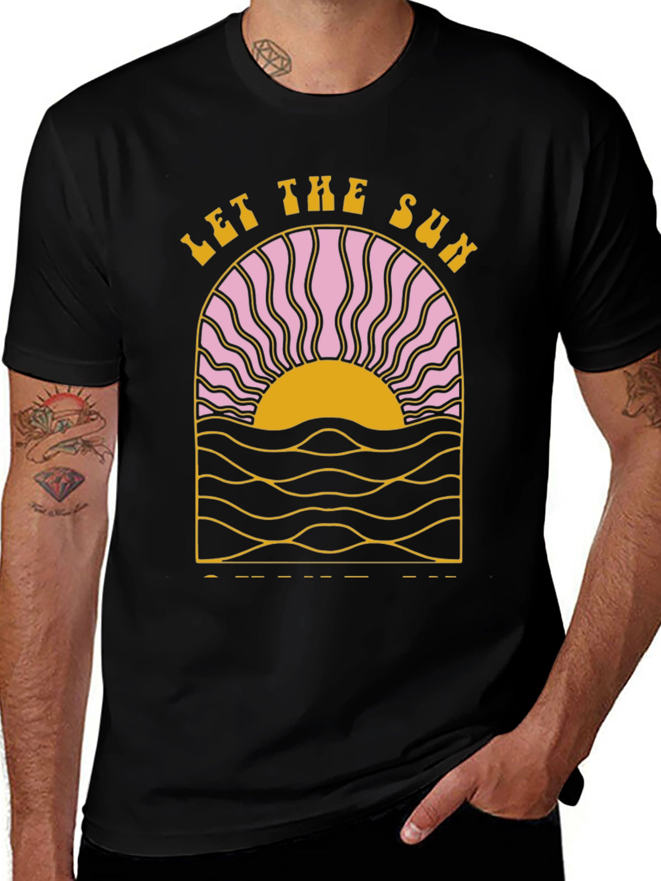 Let The Sun T-Shirt Black Graphic Tee