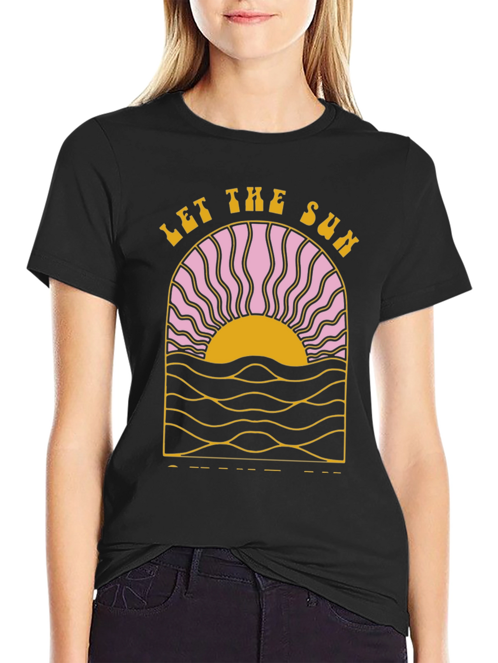 Let The Sun T-Shirt Black Graphic Tee