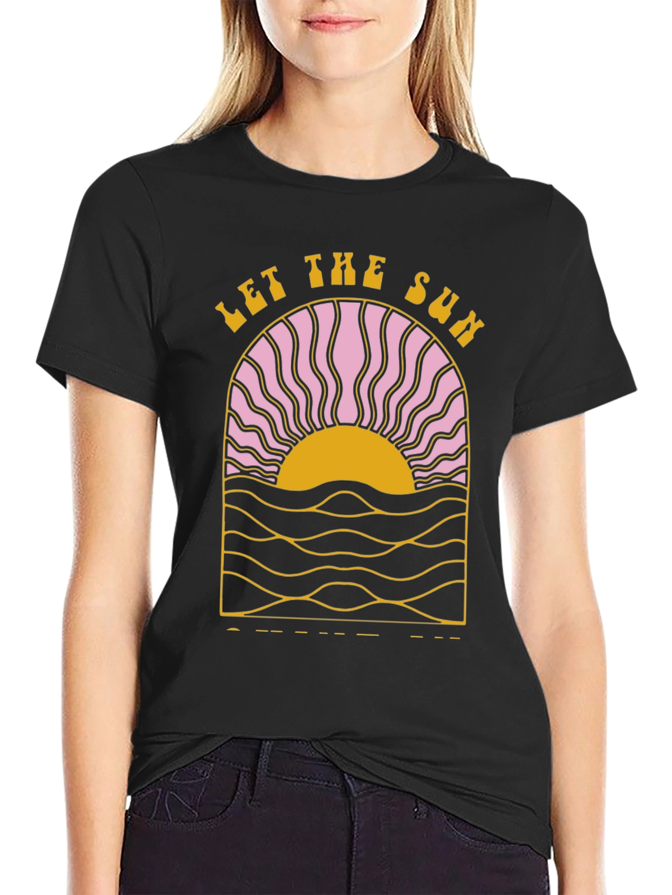 Let The Sun T-Shirt Black Graphic Tee