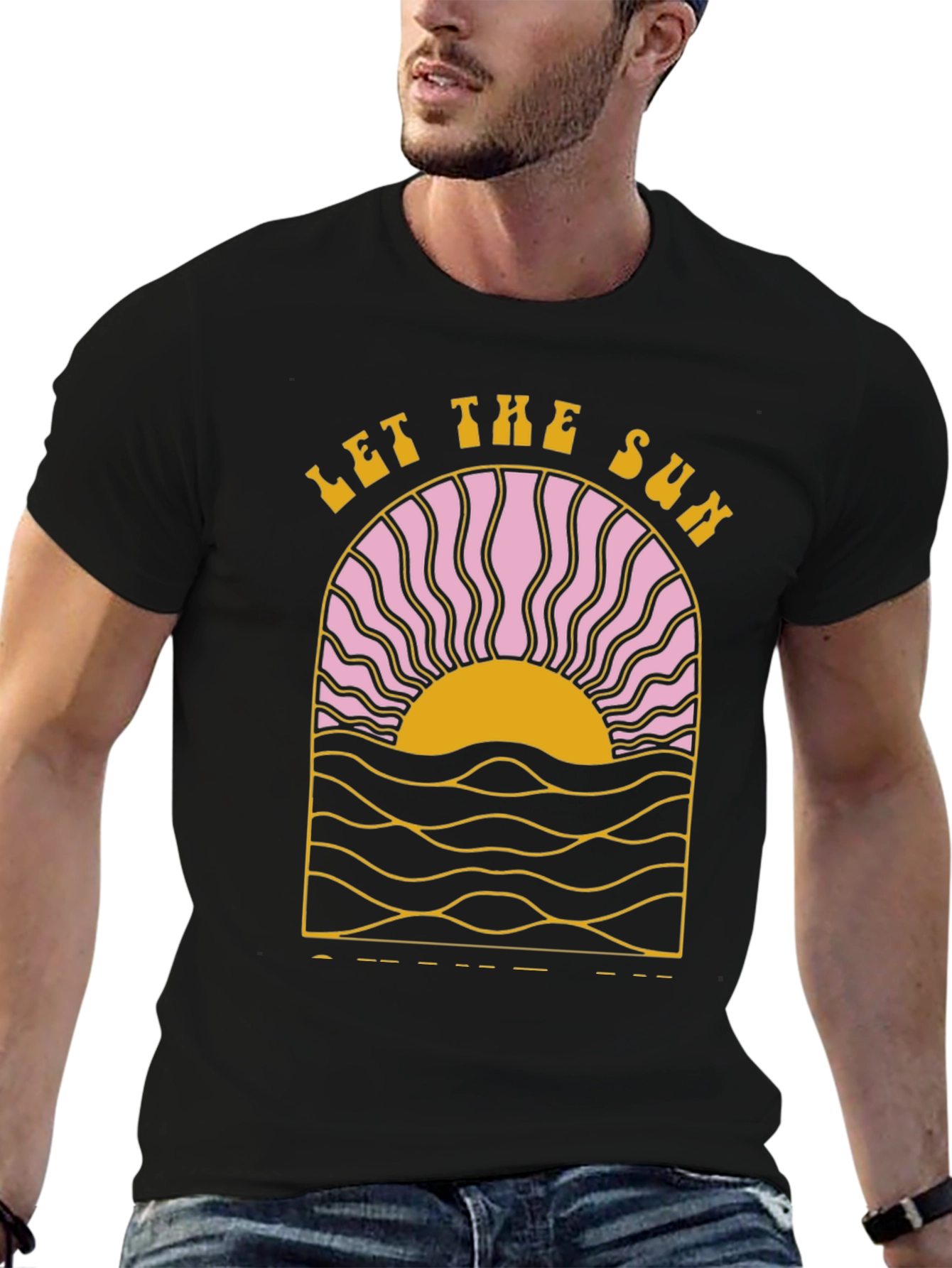 Let The Sun T-Shirt Black Graphic Tee