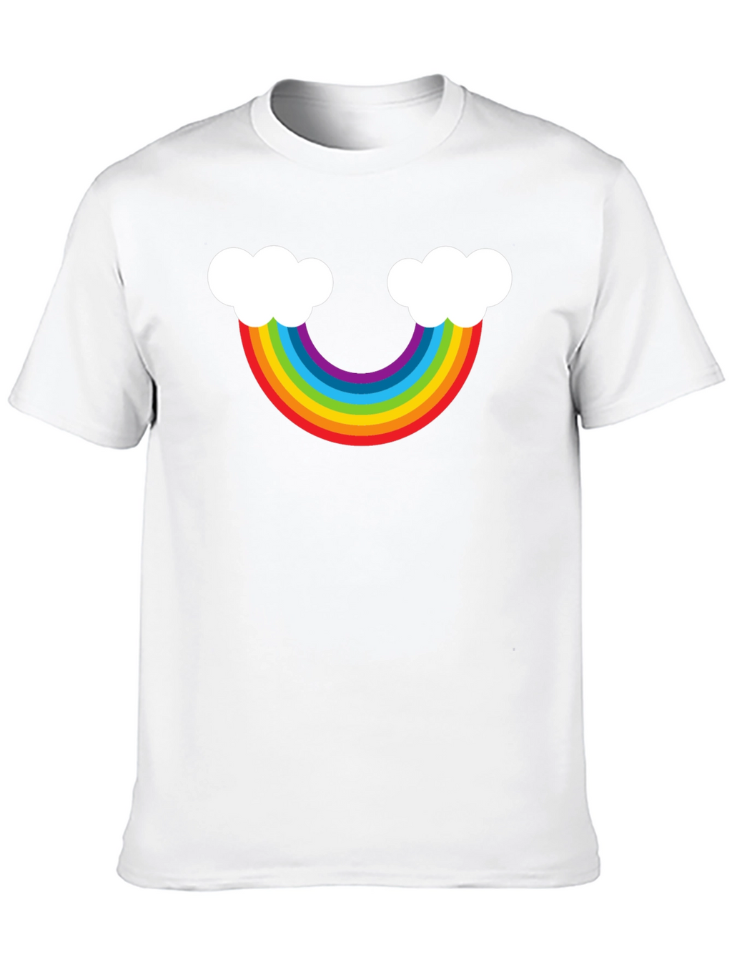 Rainbow Cloud Graphic Tee - Black Casual Shirt