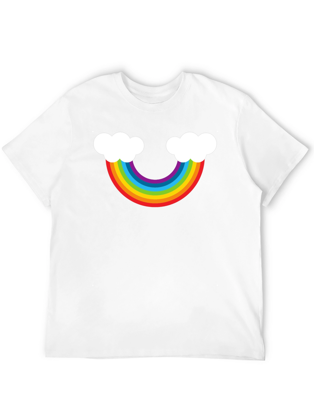 Rainbow Cloud Graphic Tee - Black Casual Shirt