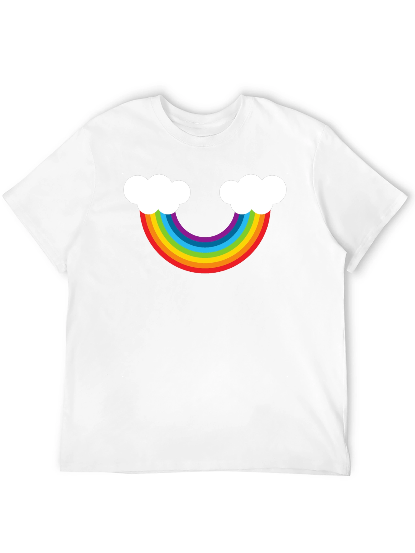Rainbow Cloud Graphic Tee - Black Casual Shirt