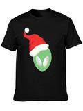 Alien Santa Hat T-Shirt - Festive Holiday Apparel