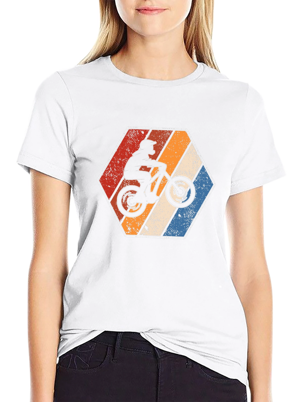 Mountain Bike Retro Hexagon Graphic Tee