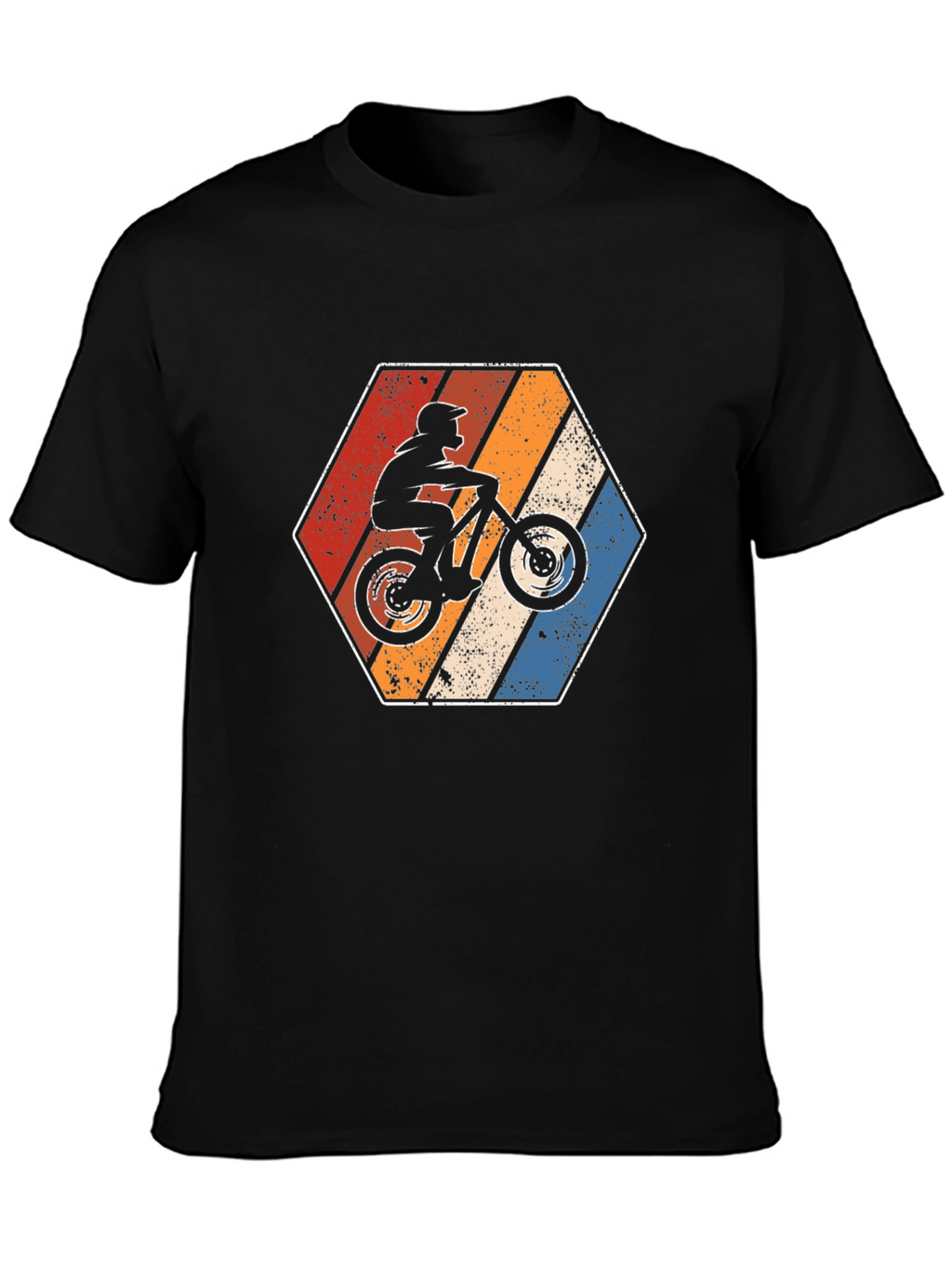 Mountain Bike Retro Hexagon Graphic Tee