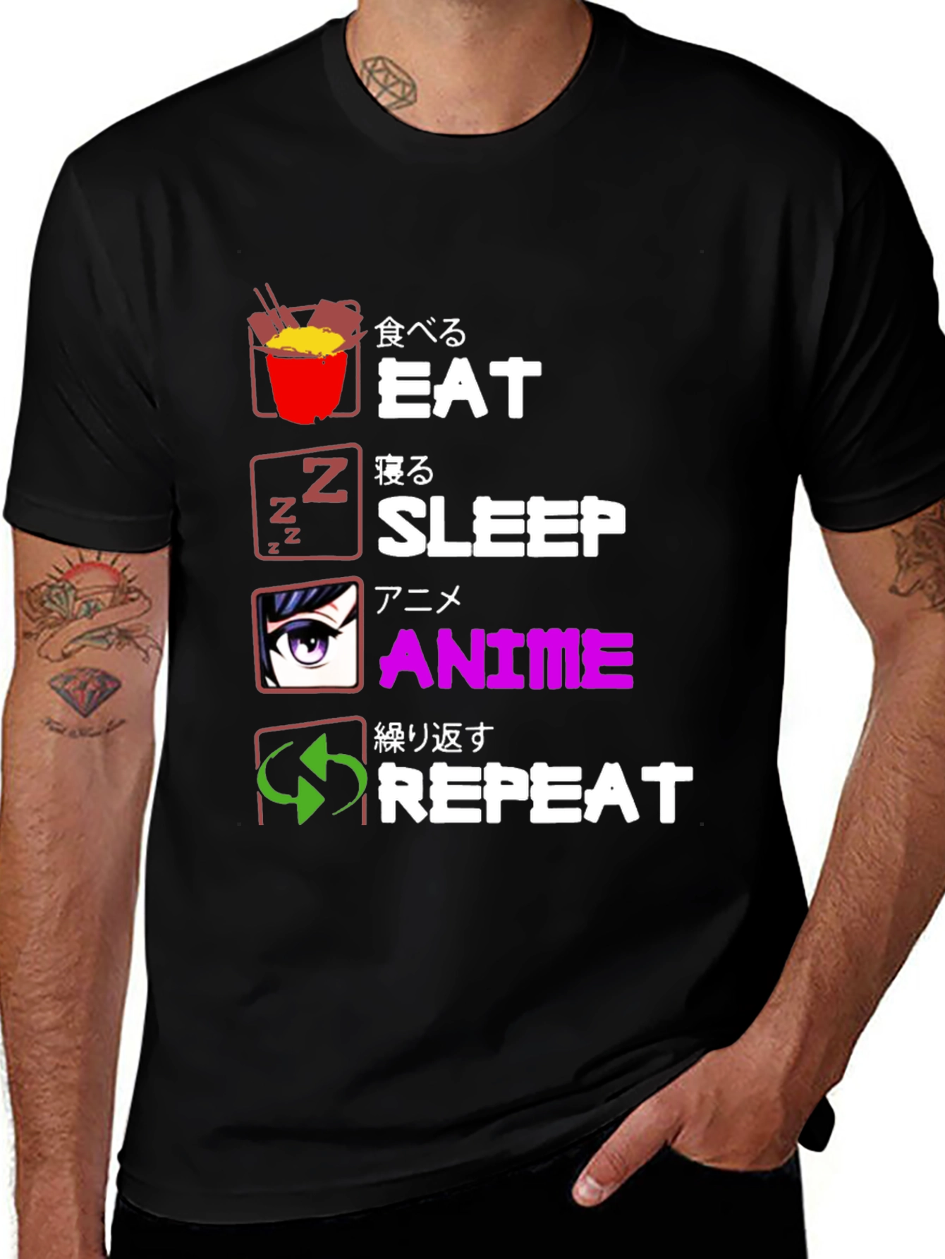 Eat Sleep Anime Repeat T-Shirt