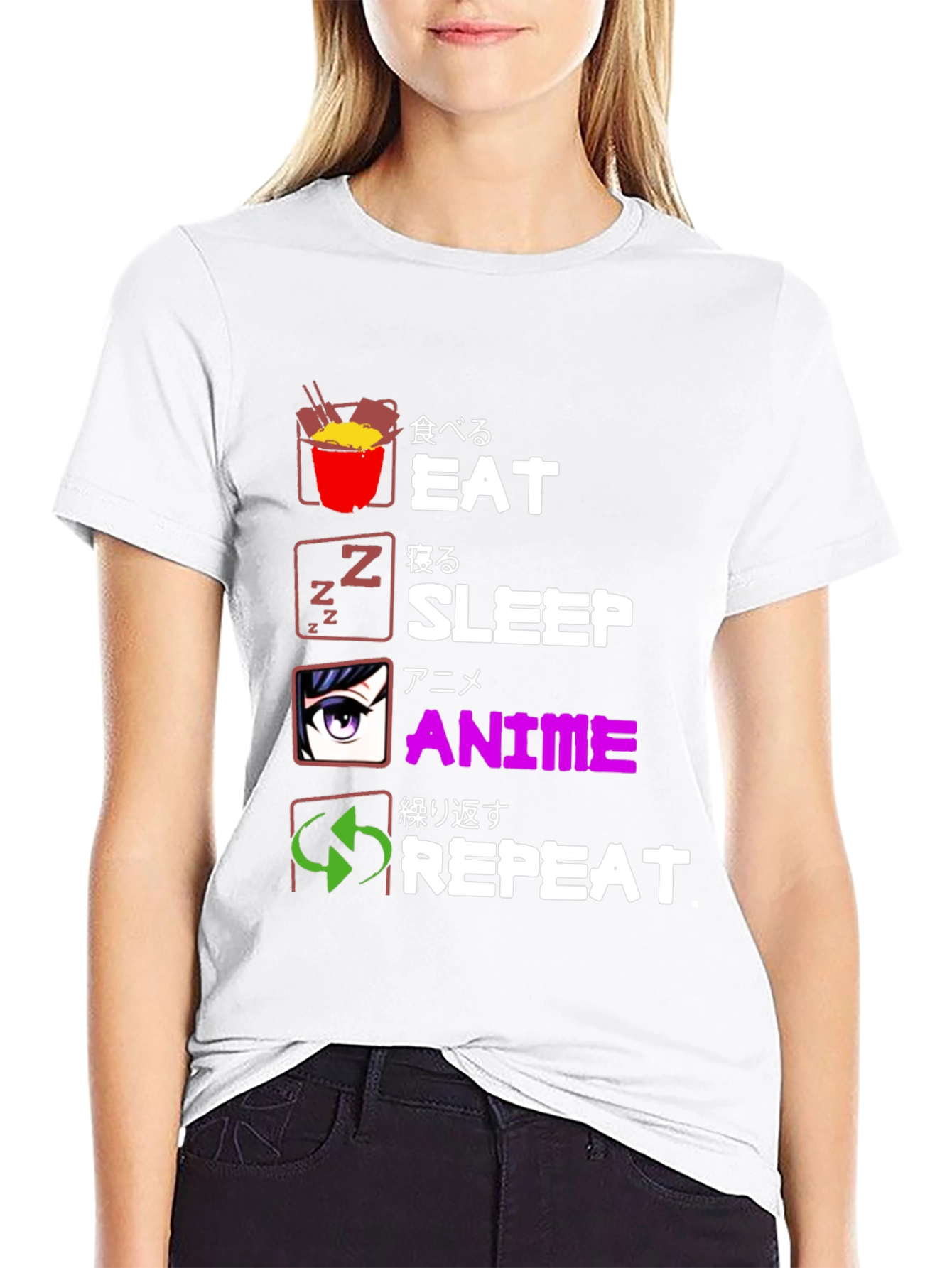 Eat Sleep Anime Repeat T-Shirt