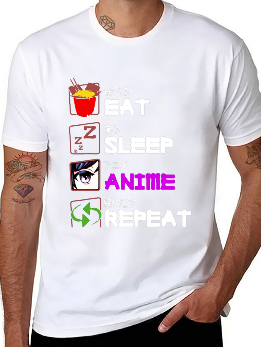Eat Sleep Anime Repeat T-Shirt