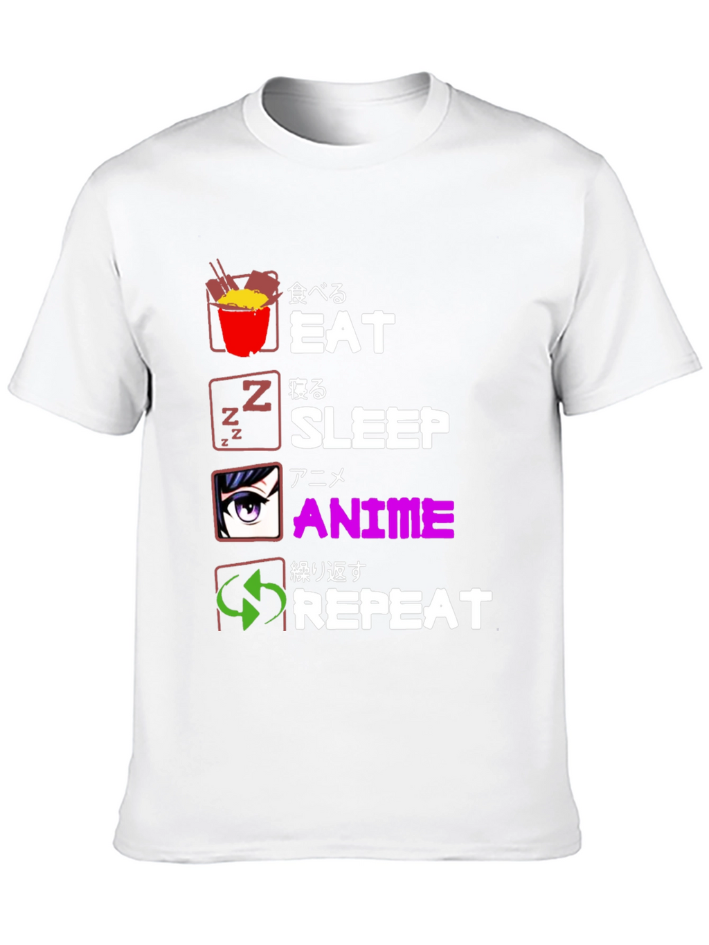 Eat Sleep Anime Repeat T-Shirt