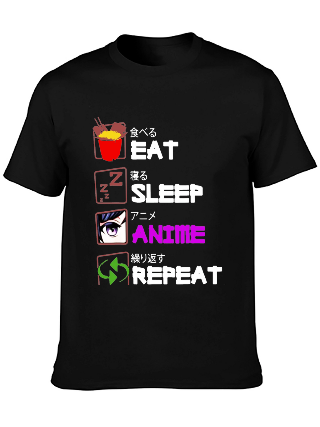 Eat Sleep Anime Repeat T-Shirt