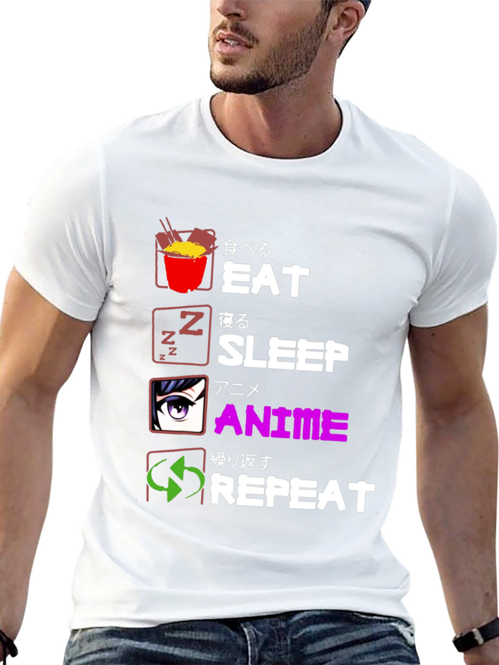 Eat Sleep Anime Repeat T-Shirt