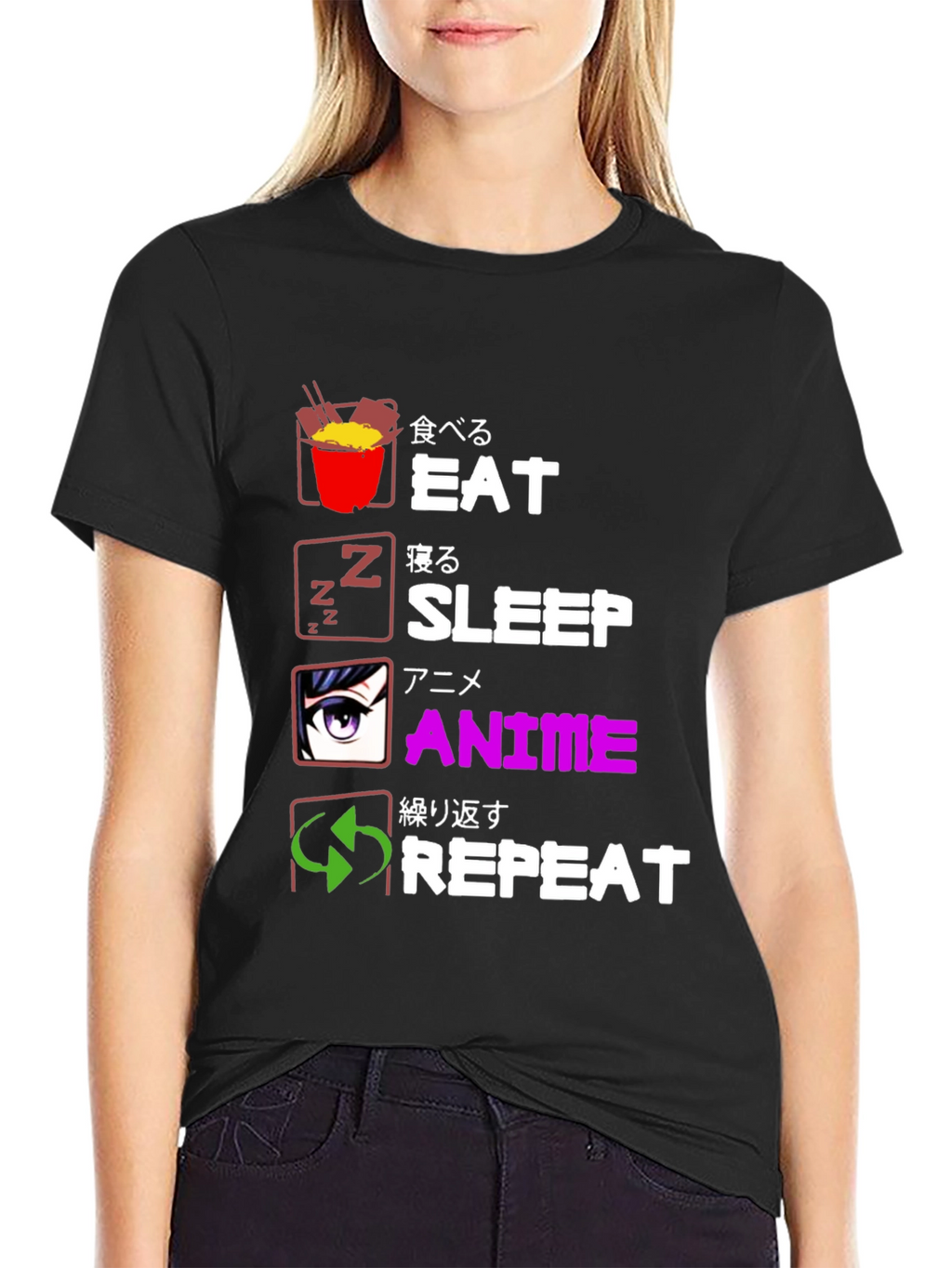 Eat Sleep Anime Repeat T-Shirt
