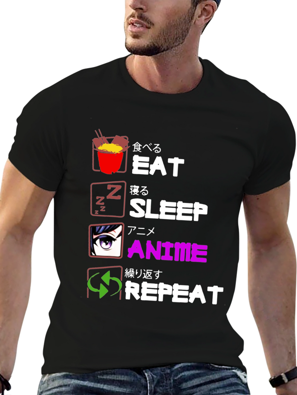 Eat Sleep Anime Repeat T-Shirt