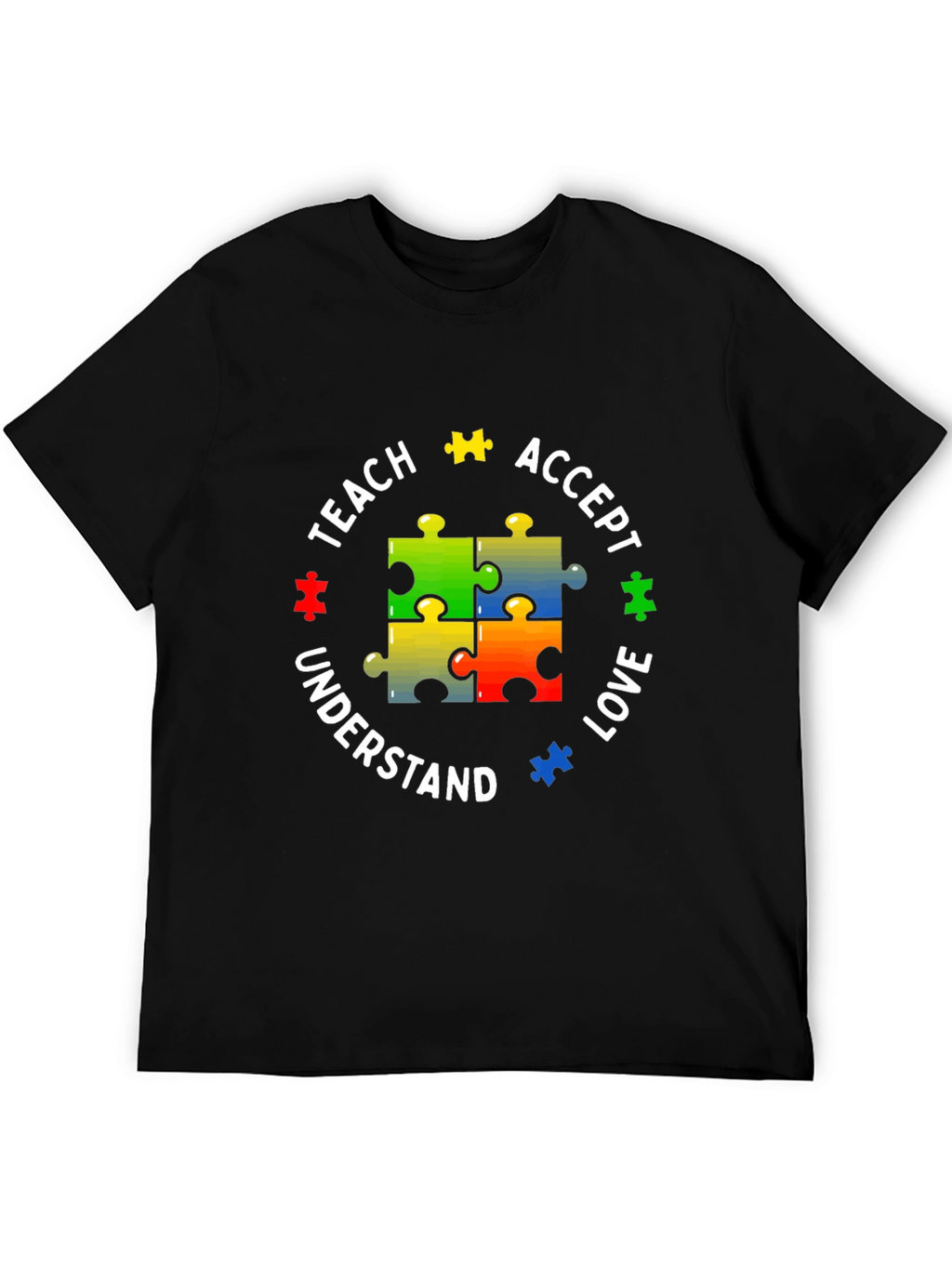 Autism Awareness Puzzle Piece Teach Love T-Shirt