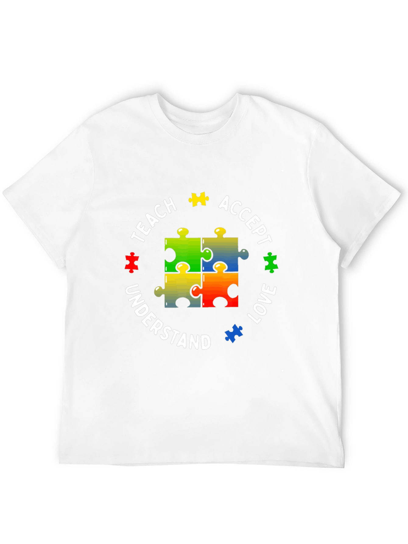 Autism Awareness Puzzle Piece Teach Love T-Shirt