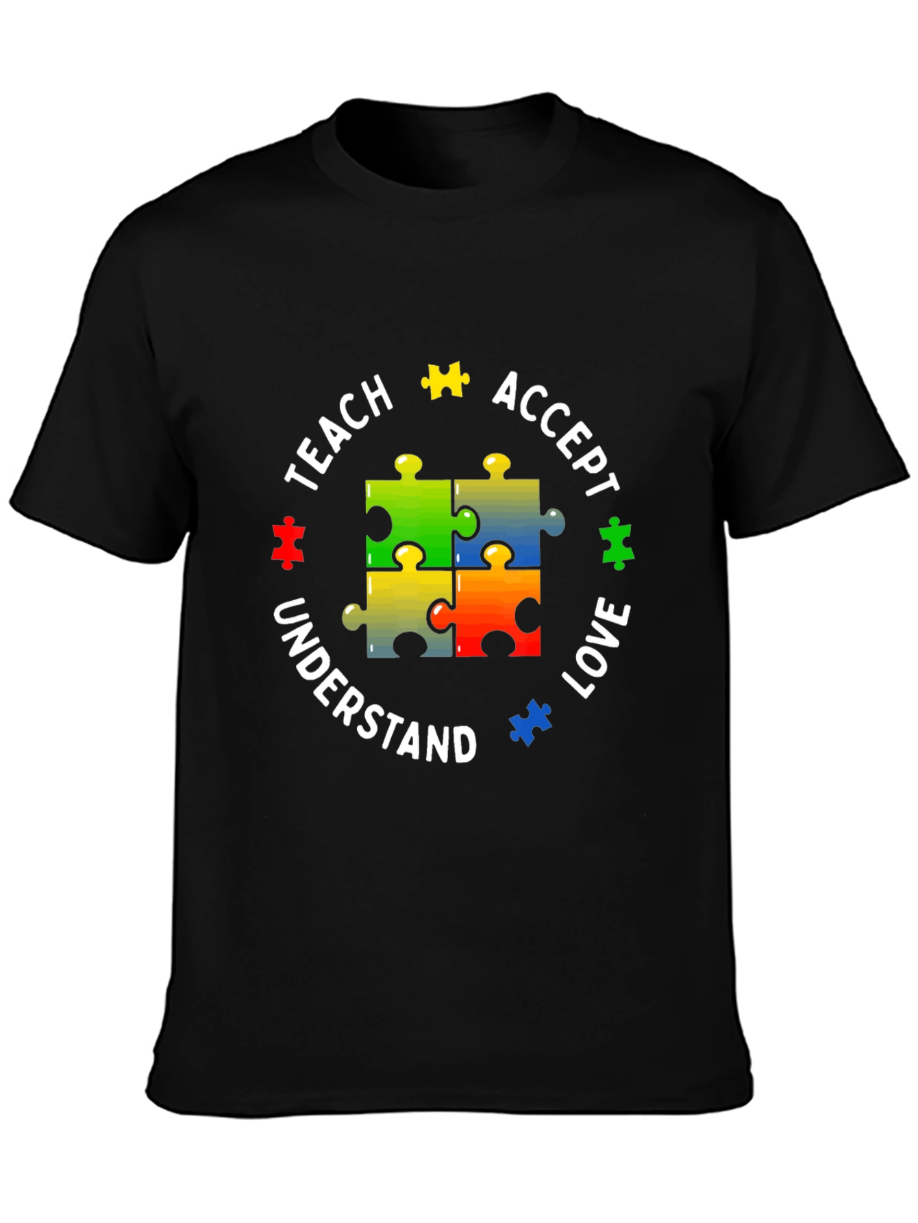 Autism Awareness Puzzle Piece Teach Love T-Shirt