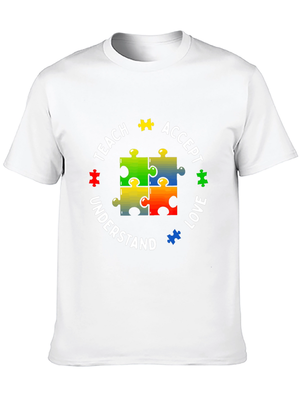 Autism Awareness Puzzle Piece Teach Love T-Shirt