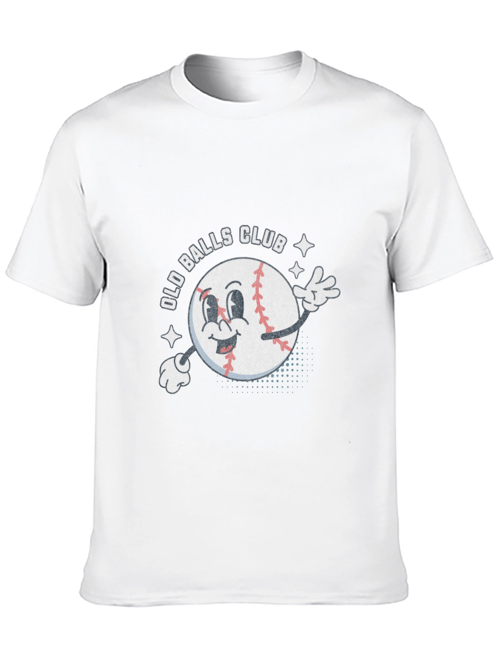 Old Balls Club Baseball Cartoon T-Shirt - Black