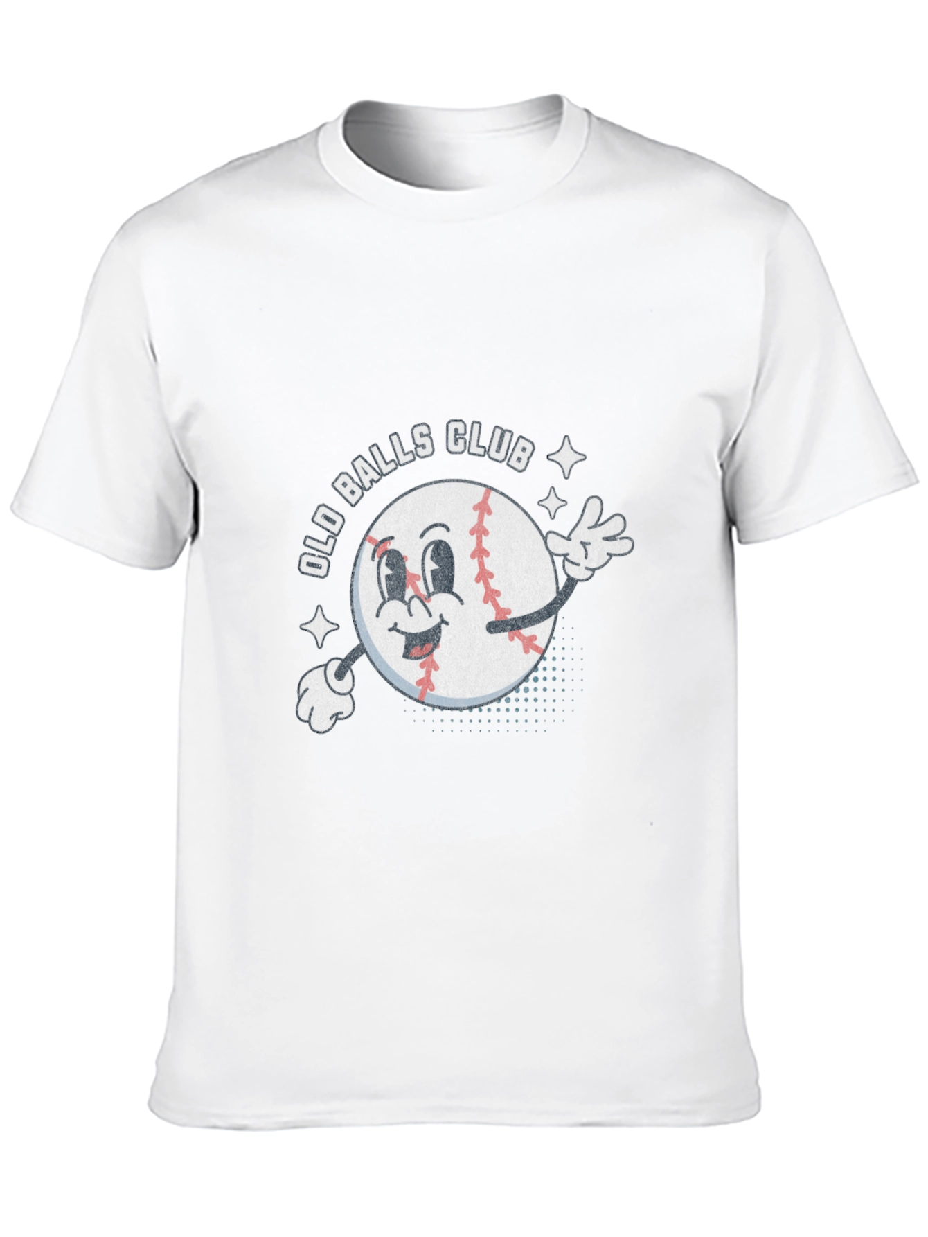 Old Balls Club Baseball Cartoon T-Shirt - Black