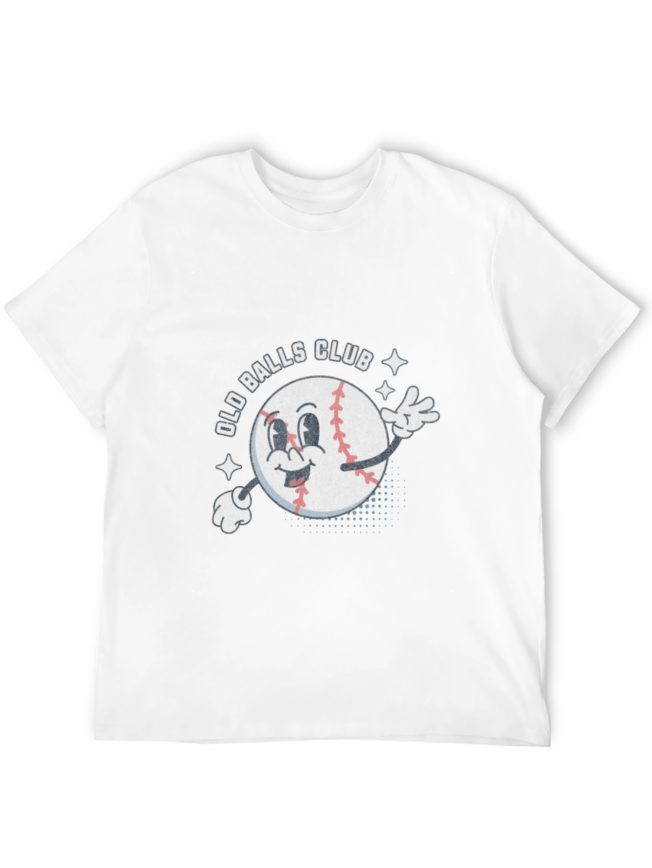 Old Balls Club Baseball Cartoon T-Shirt - Black