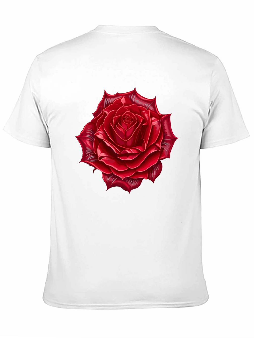 Red Rose Graphic Black T-Shirt