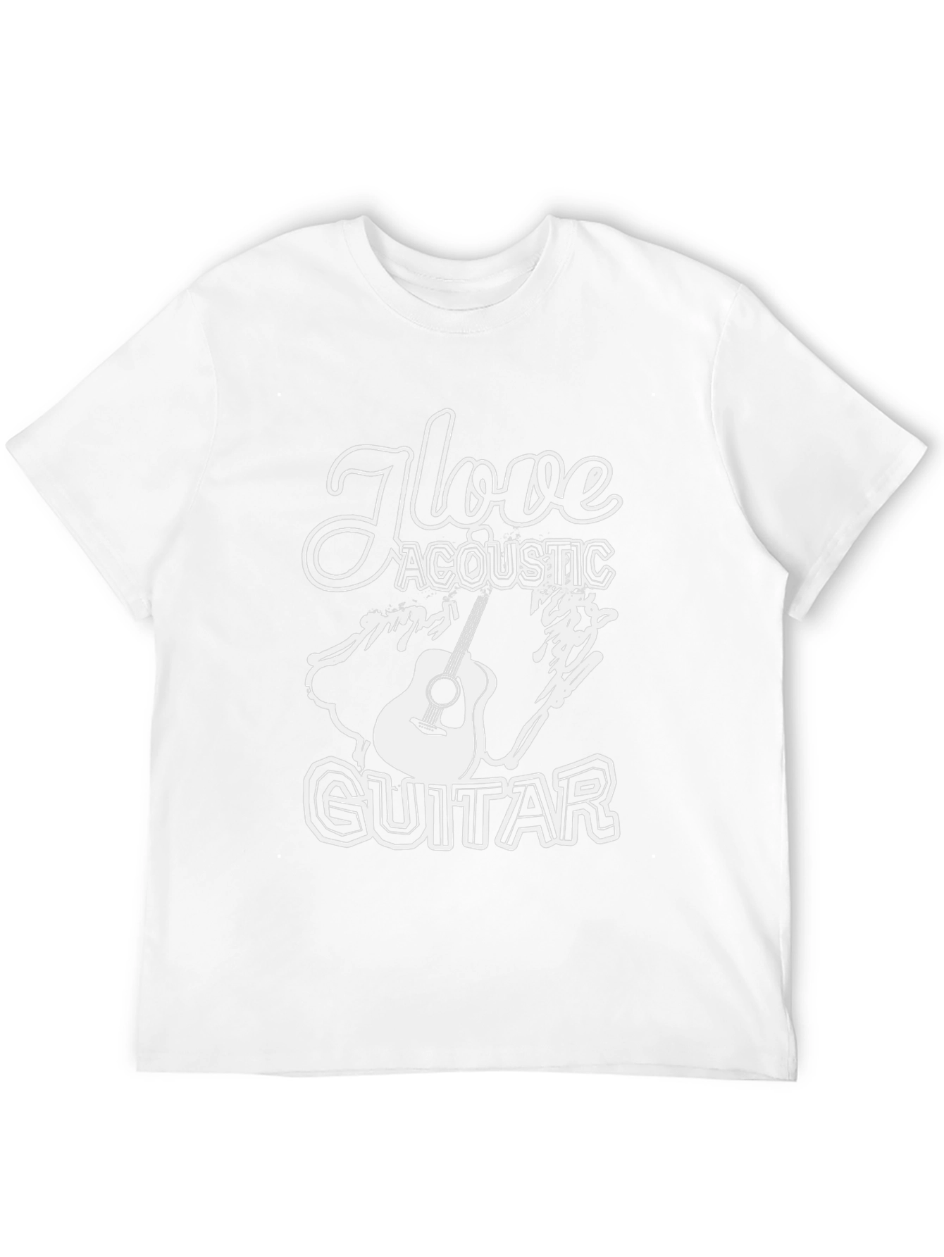 I Love Acoustic Guitar Black T-Shirt