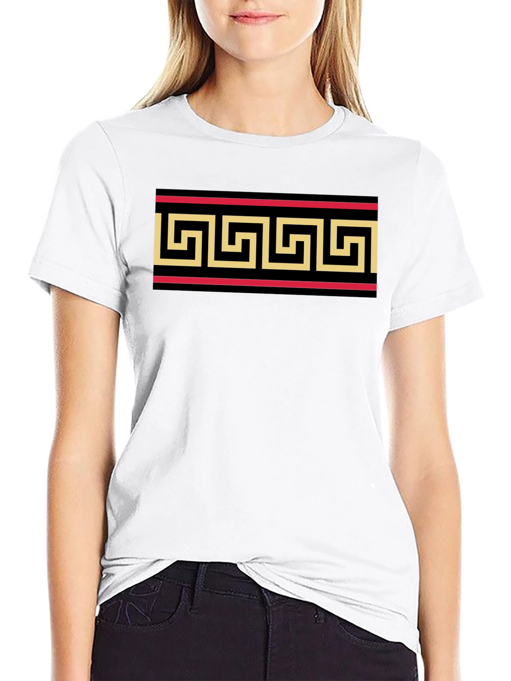 Greek Key Pattern T-Shirt - Classic Style