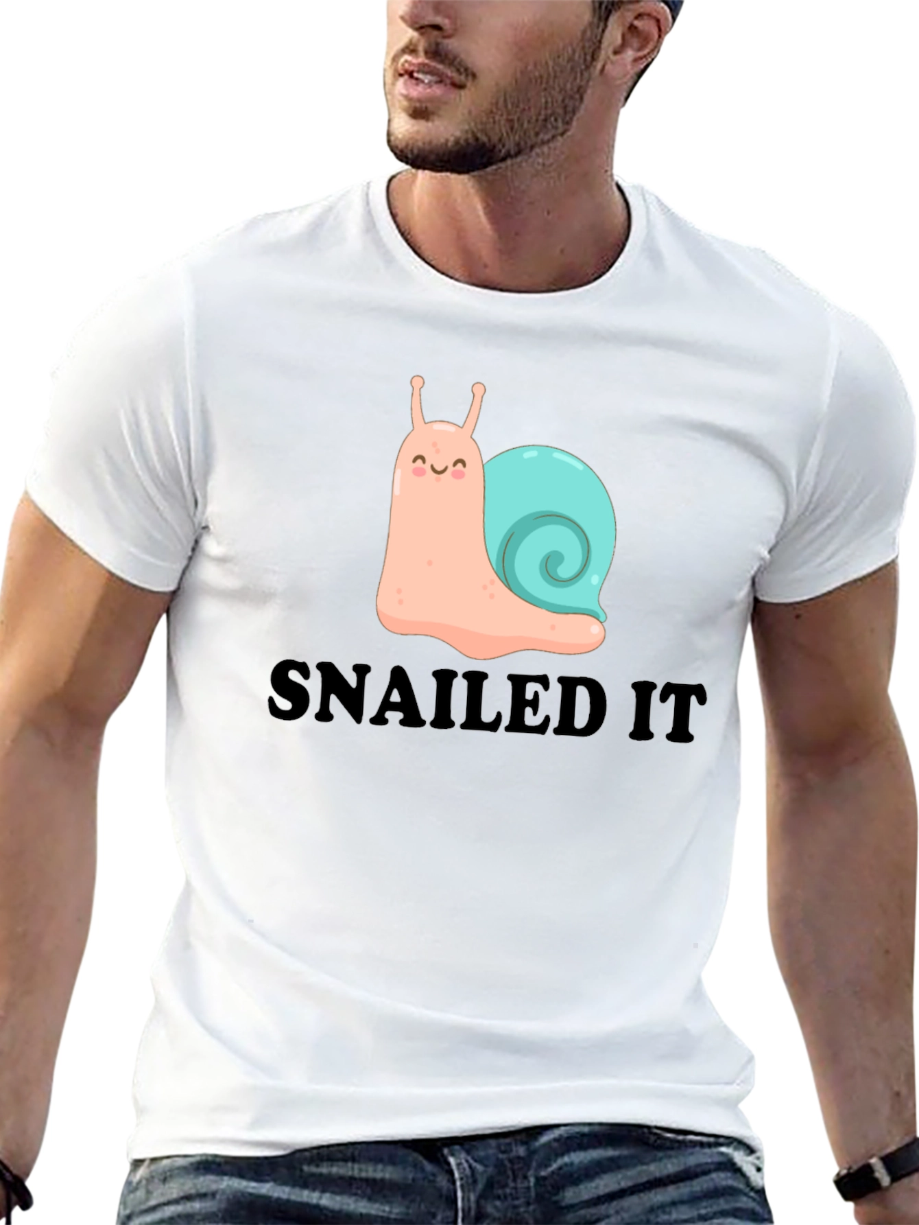 SNAILED IT Cute Snail Graphic T-Shirt