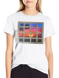Sunset Window View Graphic T-Shirt - Casual Comfort